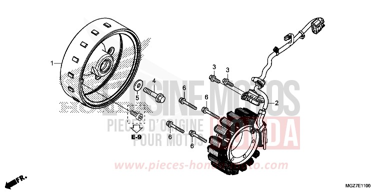 GENERATRICE de CB500X MAT PEARL SUMMIT WHITE (NHB57) de 2015
