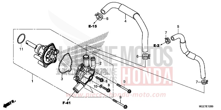 POMPE A EAU de CB500X MAT PEARL SUMMIT WHITE (NHB57) de 2015