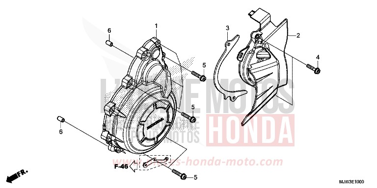 COUVERCLE DE GENERATEUR C.A. de CB500X ASTEROID BLACK METALLIC (NHA35) de 2016