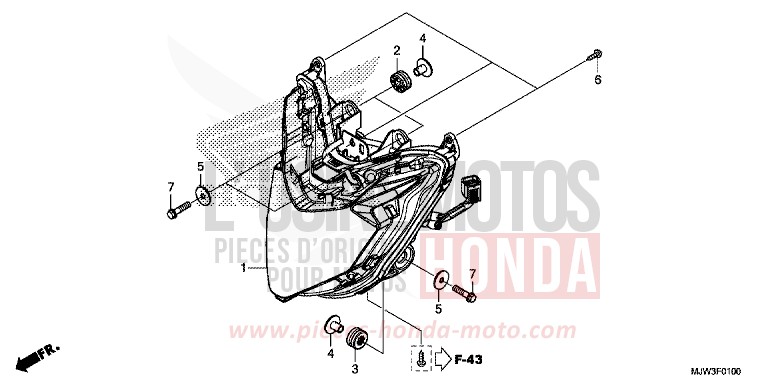 PROJECTEUR de CB500X CANDY ROSY RED (R340) de 2017