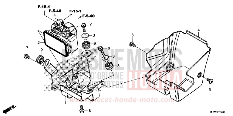MODULATEUR ABS de CB500X PEARL HORIZON WHITE (NHB61) 2017