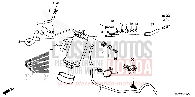 CUVETTE de CB500X PEARL HORIZON WHITE (NHB61) 2017