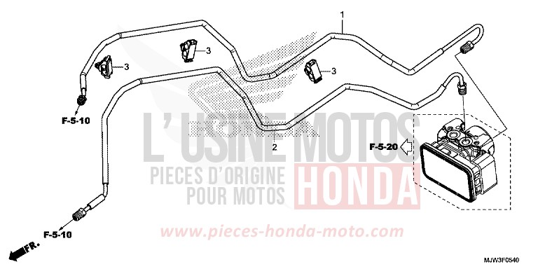 TUYAU DE FREIN de CB500X SWORD SILVER METALLIC (NHA95) de 2017