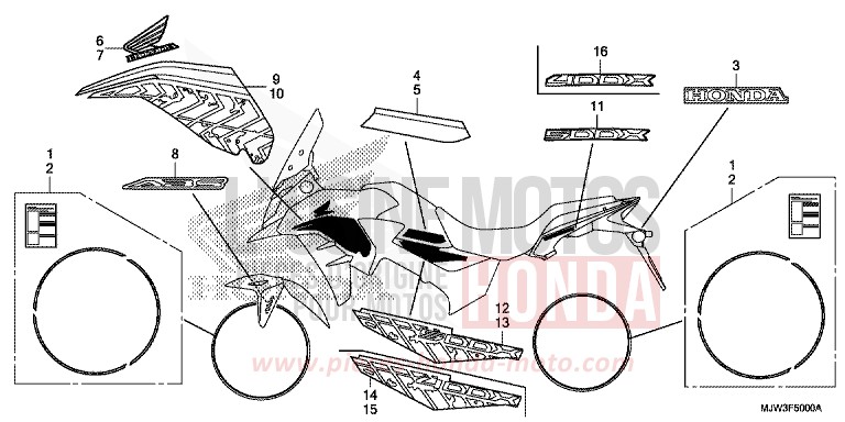 MARQUE/RAYURE de CB500X SWORD SILVER METALLIC (NHA95) de 2017