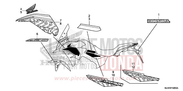 MARQUE/RAYURE de CB500X CANDY CHROMOSPHERE RED (R381) de 2018