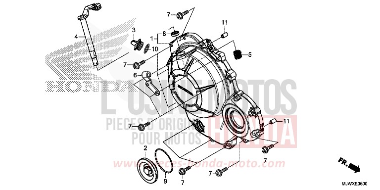 PANNEAU CARTER-MOTEUR D. de CB500X FORCE SILVER METALLIC (NH411) 2018