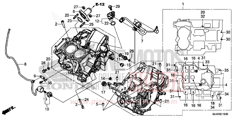 CARTER MOTEUR de CB500X FORCE SILVER METALLIC (NH411) 2018