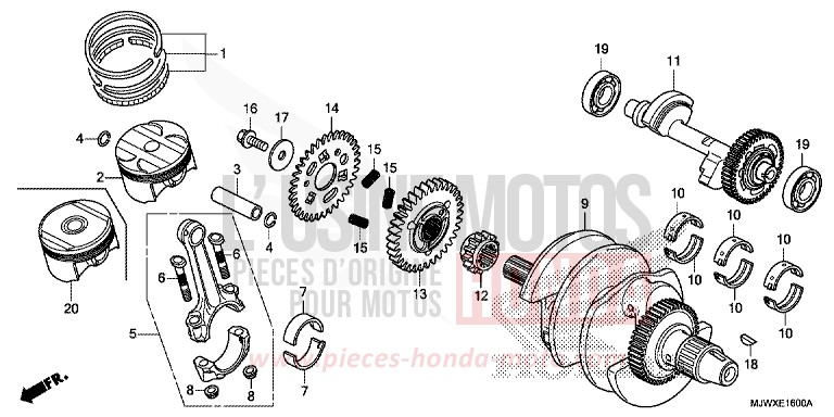 VILEBREQUIN/PISTON de CB500X FORCE SILVER METALLIC (NH411) de 2018
