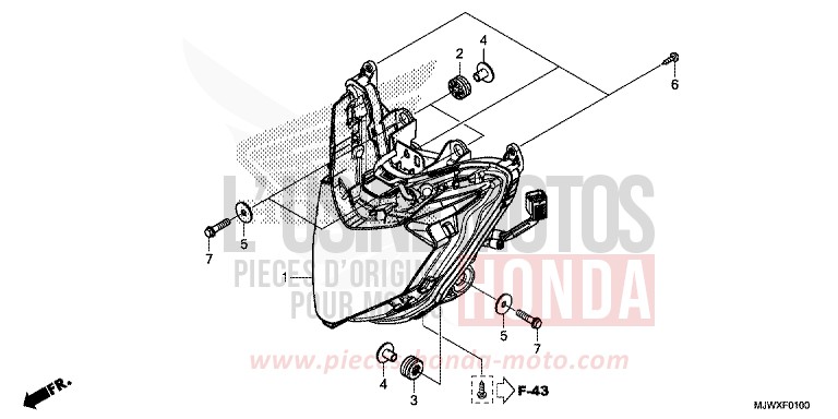 PROJECTEUR de CB500X FORCE SILVER METALLIC (NH411) de 2018