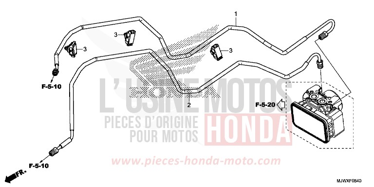 TUYAU DE FREIN de CB500X FORCE SILVER METALLIC (NH411) de 2018