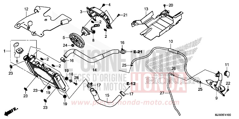 RADIATEUR de CB500X FORCE SILVER METALLIC (NH411) 2018