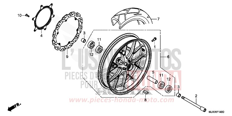 ROUE AVANT de CB500X MAT GUNPOWDER BLACK METALLIC (NH436) 2018