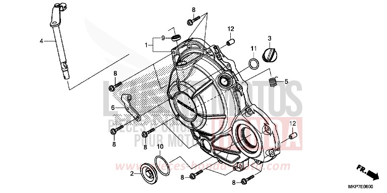 PANNEAU CARTER-MOTEUR D. de CB500X GRAND PRIX RED (R380) 2019