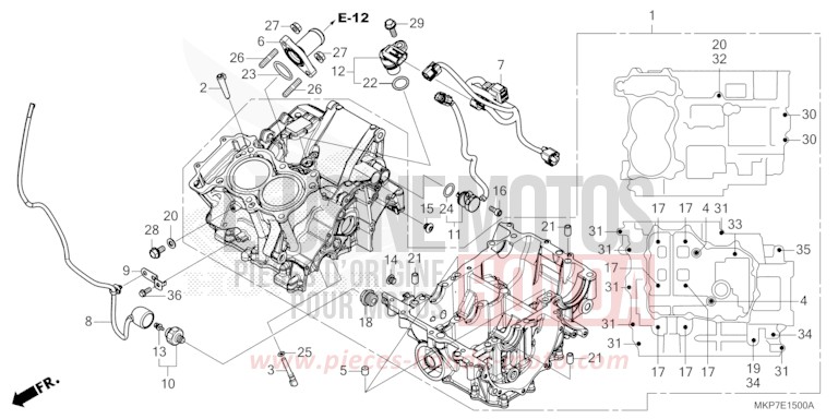 CARTER MOTEUR de CB500X GRAND PRIX RED (R380) 2019