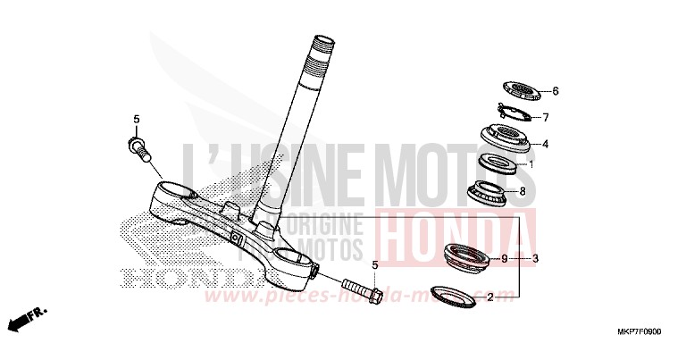 TIGE DE DIRECTION (CB400XAK,CB500X,CB500XAK/L/M) de CB500X GRAND PRIX RED (R380) 2019
