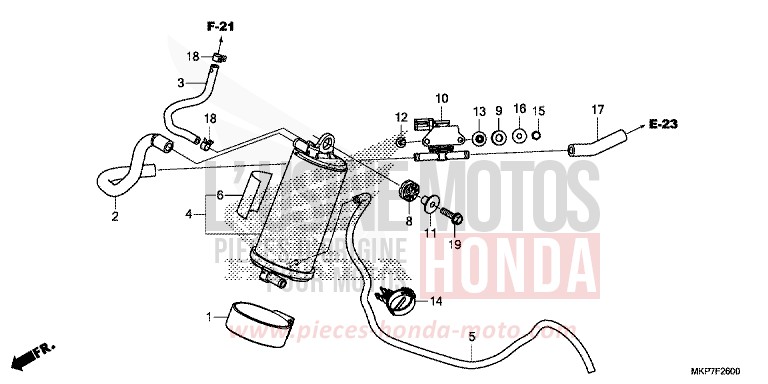 CUVETTE de CB500X GRAND PRIX RED (R380) 2019