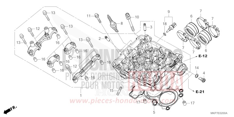 CULASSE de CB500X MAT GUNPOWDER BLACK METALLIC (NH436) 2019