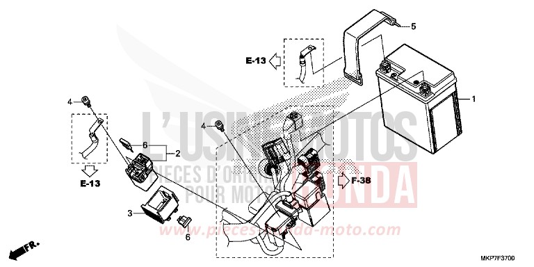 BATTERIE de CB500X MAT GUNPOWDER BLACK METALLIC (NH436) 2019