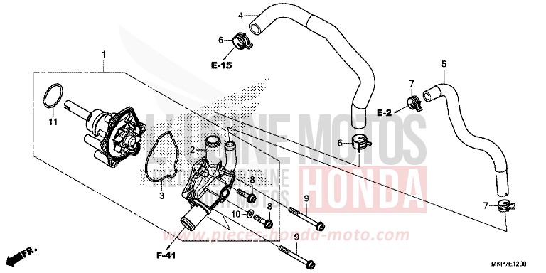 POMPE A EAU de CB500X PEARL METALLOID WHITE (NHA96) de 2019