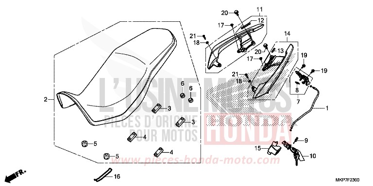 SIEGE de CB500X GRAND PRIX RED (R380) 2021