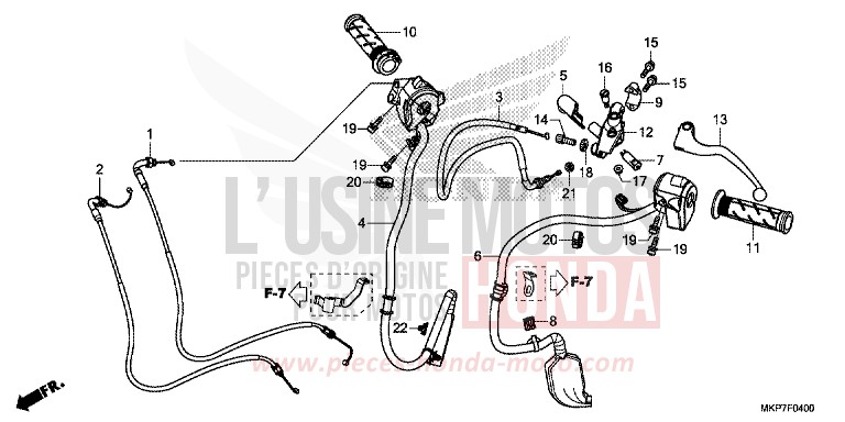 LEVIER DE GUIDON/COMMUTATEUR/CABLE de CB500X GRAND PRIX RED (R380) 2022