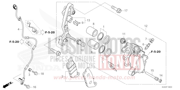 ETRIER DE FREIN AVANT de Forza MAT CYNOS GRAY METALLIC (NH312) de 2022