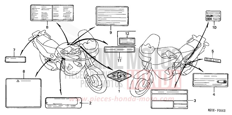 ETIQUETTE DE PRECAUTIONS de Varadero CANDY GLORY RED-U (R101) de 2002
