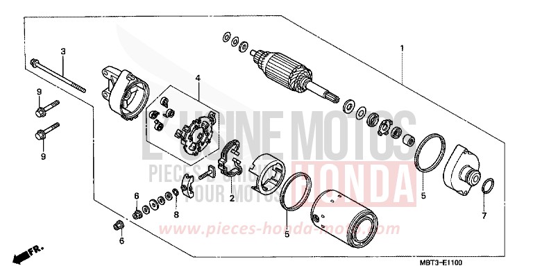 MOTEUR DE DEMARRAGE de Varadero CANDY XENON BLUE (PB324) 2002