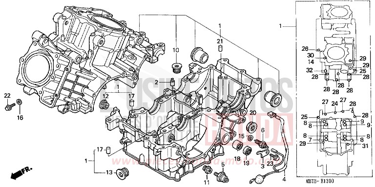 CARTER MOTEUR de Varadero CANDY XENON BLUE (PB324) 2002