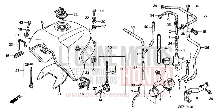 RESERVOIR A CARBURANT de Varadero CANDY XENON BLUE (PB324) 2002