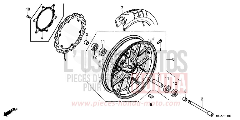 ROUE AVANT de CB500X CANDY RUBY RED (R4) 2013