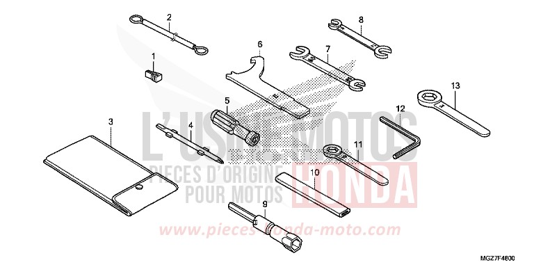 OUTILS de CB500X CANDY RUBY RED (R4) 2013