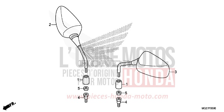 MIROIR de CB500X MAT GUNPOWDER BLACK METALLIC (NH436) 2013
