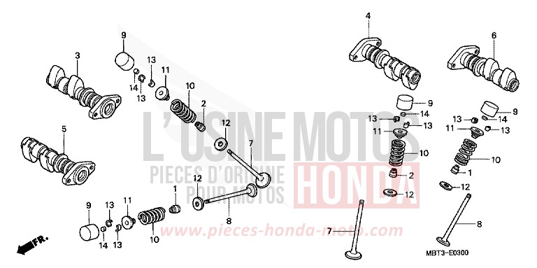 ARBRE A CAMES/SOUPAPE de Varadero MUTE BLACK METALLIC (NH359) de 2005