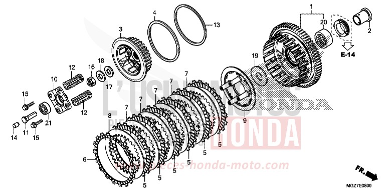 EMBRAYAGE de CB500X PEARL HIMALAYAS WHITE (NHA87) 2013