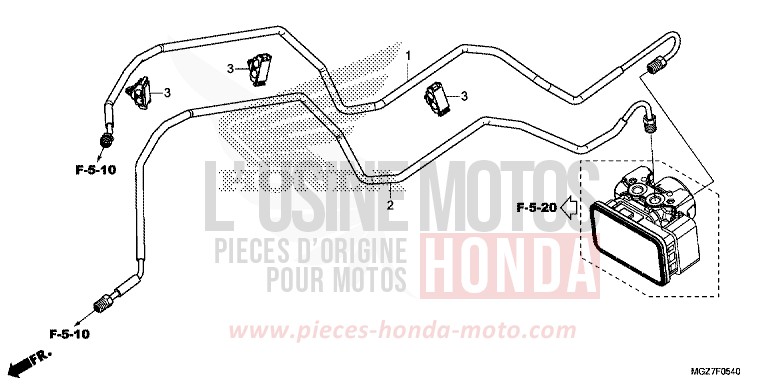 TUYAU DE FREIN de CB500X CANDY RUBY RED (R4) de 2014