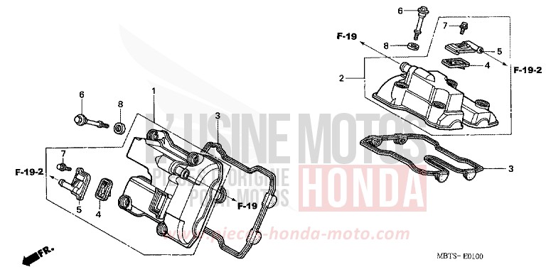 COUVERCLE DE CULASSE de Varadero SHIELD SILVER METALLIC (NH480) de 2005