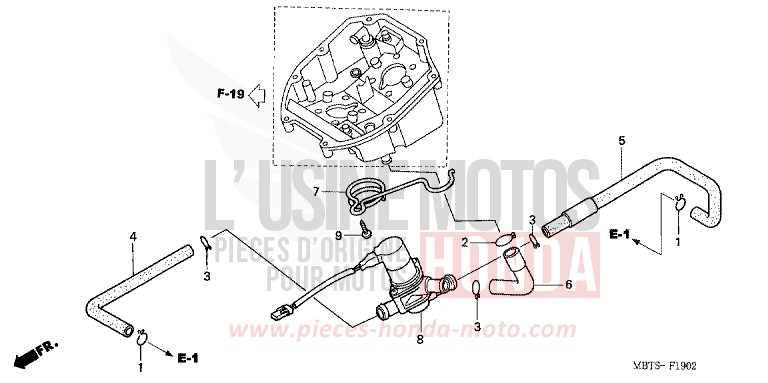 COMMANDE INJECTION D'AIR SOUPAPE de Varadero SHIELD SILVER METALLIC (NH480) de 2005