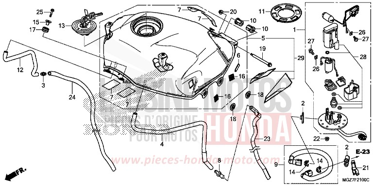 RESERVOIR A CARBURANT/POMPE A CARBURANT de CB500X PEARL HIMALAYAS WHITE (NHA87) 2014