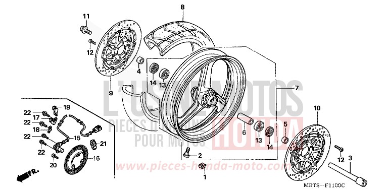 ROUE AVANT de Varadero PEARL BREEZY BLUE (PB341) de 2006