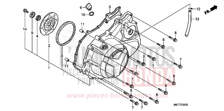 PANNEAU CARTER-MOTEUR D. de Varadero CHEVALIER SILVER METALLIC (NHA83) de 2007