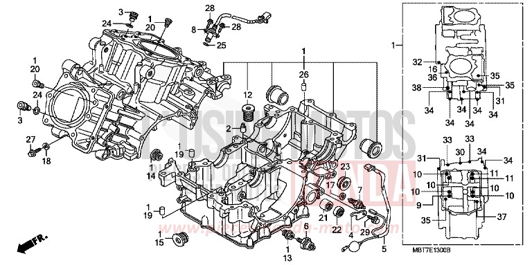 CARTER MOTEUR de Varadero CHEVALIER SILVER METALLIC (NHA83) de 2007