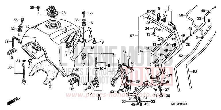 RESERVOIR A CARBURANT de Varadero CHEVALIER SILVER METALLIC (NHA83) de 2007