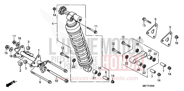 COUSSIN ARRIERE (XL1000V) de Varadero CHEVALIER SILVER METALLIC (NHA83) de 2007
