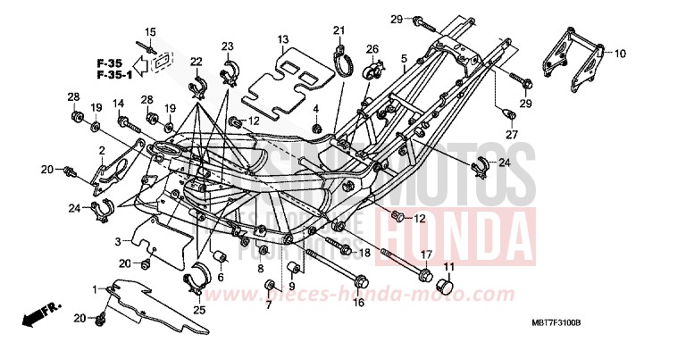 CARROSSERIE DE CHASSIS (XL1000V) de Varadero CHEVALIER SILVER METALLIC (NHA83) de 2007