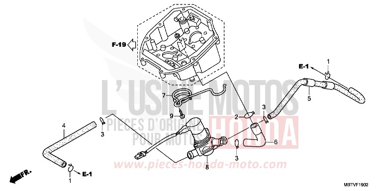 VALVE COMMANDE INJECTION D'AIR de Varadero PEARL CONCOURS BLACK (NHA65) 2011