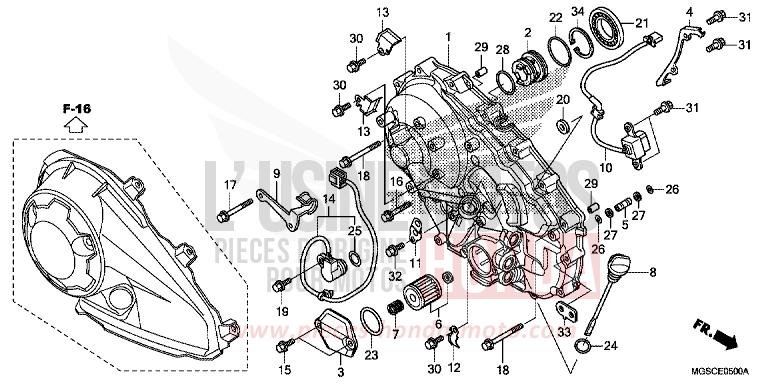 PANNEAU CARTER-MOTEUR D. de Integra CANDY GRACEFUL RED-U (R151) 2012