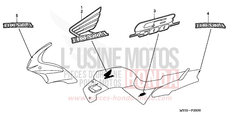 MARQUE/RAYURE de CB500F NOIR (NH1) de 2002