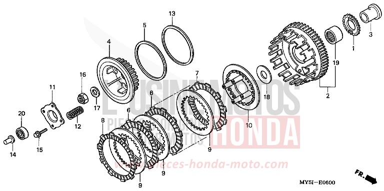 EMBRAYAGE de CB500F MOODY BLUE METALLIC (PB296) de 2002