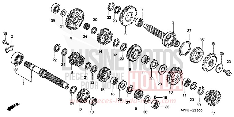 BOITE DE VITESSES de CB500F MOODY BLUE METALLIC (PB296) de 2002
